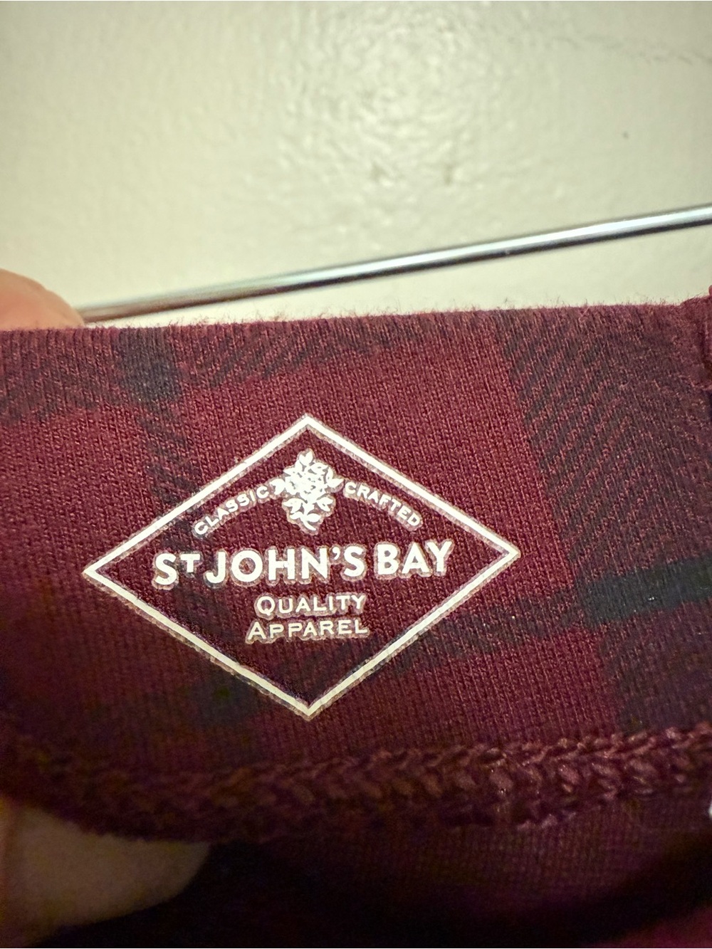 St. John’s Bay Women’s Burgundy Black and Gray Plaid Stretch Pants With Pockets - Picture 4 of 6